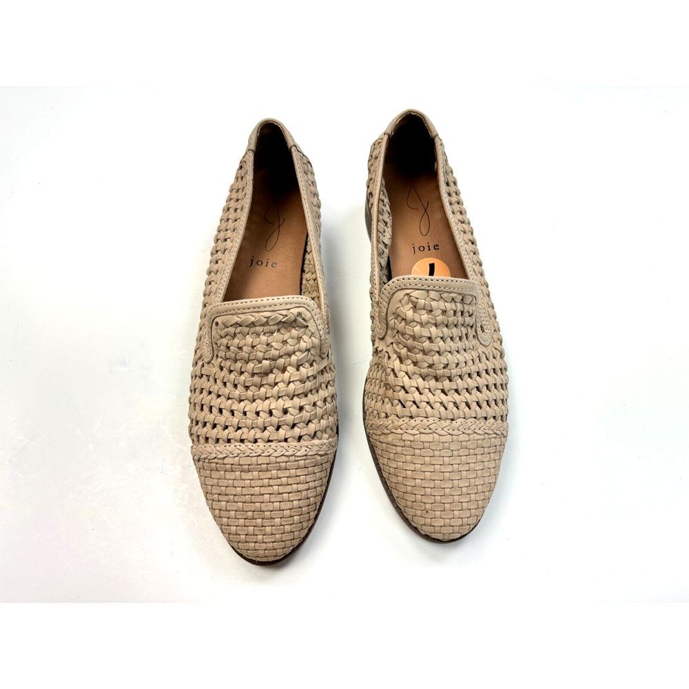 Joie Cut Out Leather Loafers Women 7‎ EUC Very Soft Comfort Slip on Flats Tan